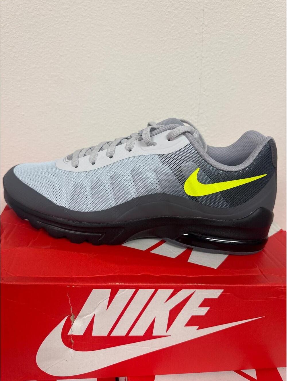 Nike Men's Air Max Running Shoes - Gray with Neon Yellow Swoosh